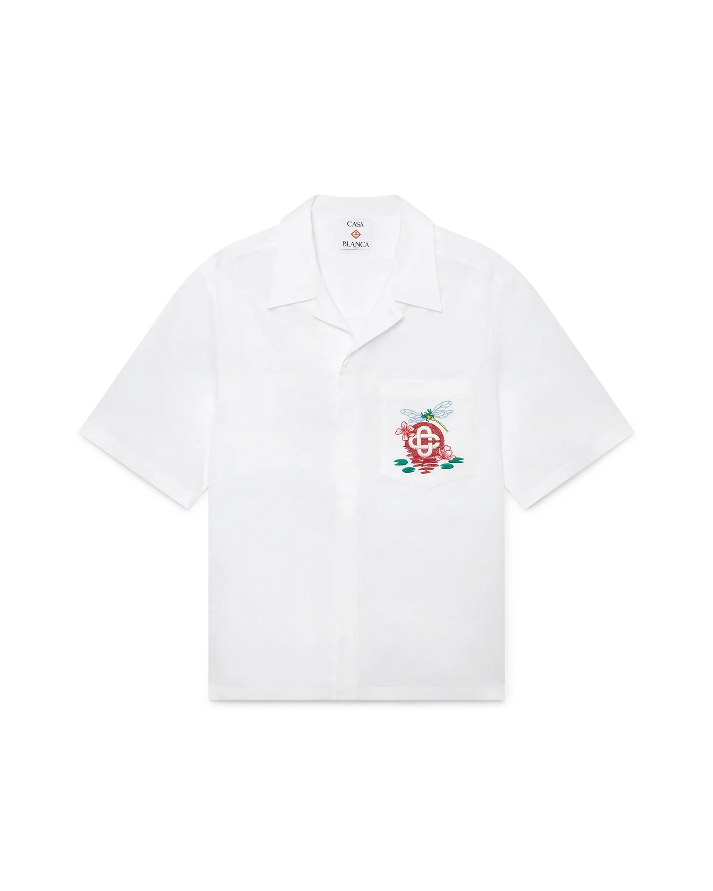 Cotton Poplin Embroidered Short Sleeve Shirt