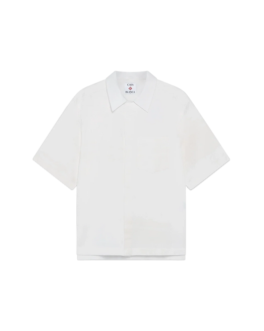 White Monogram Short Sleeve Shirt