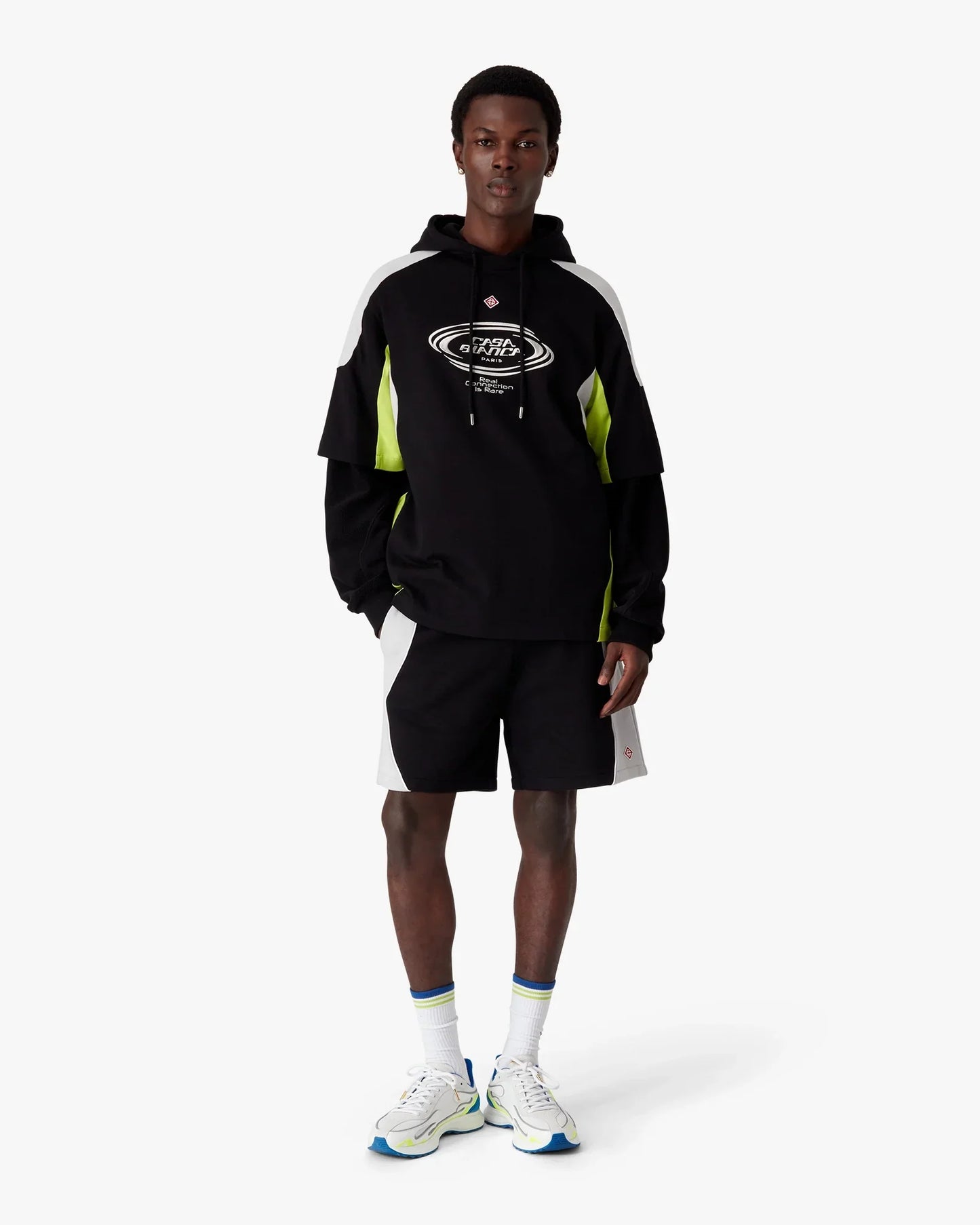 Black & Grey Colourblock Sweatshorts