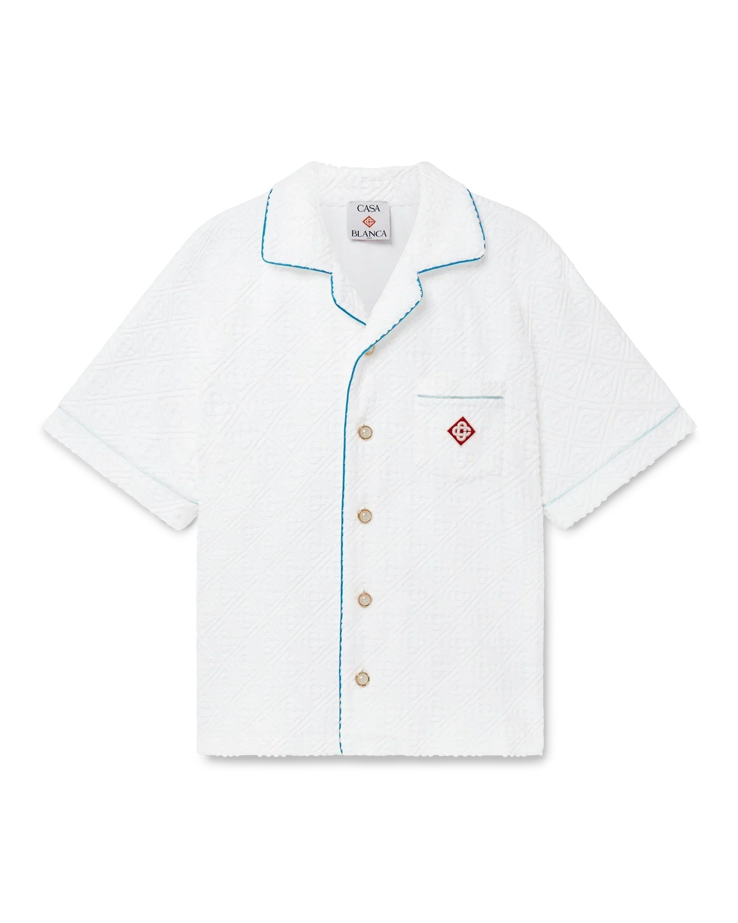 Tennis Stripe Short Sleeve Towelling Shirt